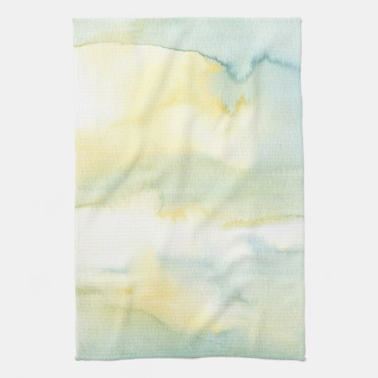 Serviette de thé pour aquarelle verte et jaune de (Vertical)