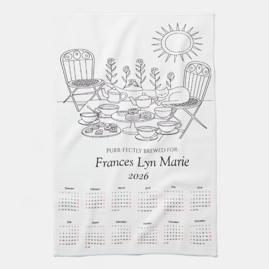 Serviette de thé pour chat parfaitement infusée Ca (Vertical)