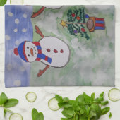 Serviette de thé pour neigeurs de Noël (Plié)