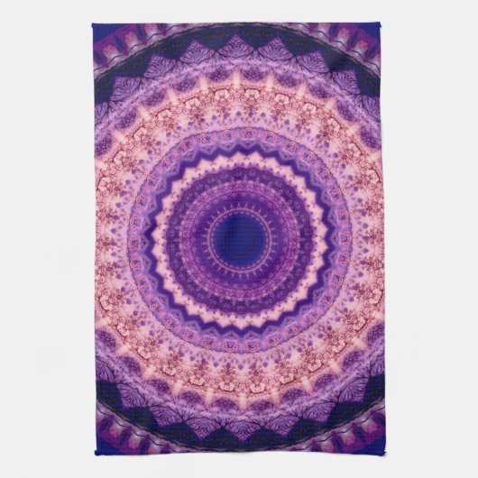 Serviette de thé pourpre de cuisine de mandala de (Vertical)