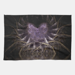 Serviette de thé pourpre du coeur 16x24in de