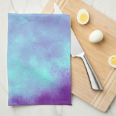Serviette de thé pourpre et bleu nuage (Quart Plié)