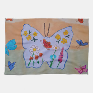 Serviette de thé rêvée papillon