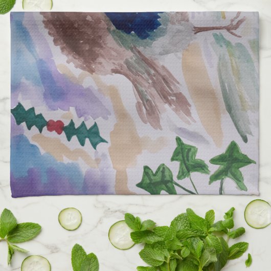 Serviette de thé Robin Noël (Plié)