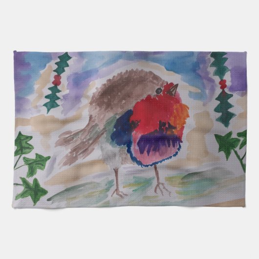 Serviette de thé Robin Noël (Horizontal)