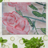 Serviette de thé Rose été Abstraite (Plié)
