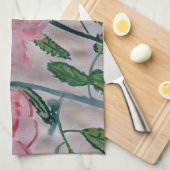 Serviette de thé Rose été Abstraite (Quart Plié)