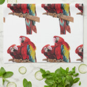 Serviette de thé rouge Macaw (Plié)