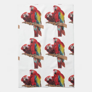 Serviette de thé rouge Macaw