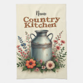 Serviette de thé rustique à base de lait et de fle (Vertical)