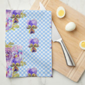 Serviette de thé Shabby Chic Blue Pansy Floral (Quart Plié)