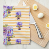 Serviette de thé Shabby Chic Jaune Pansy Floral (Quart Plié)