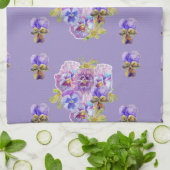 Serviette de thé Shabby Chic Purple Pansy Floral (Plié)