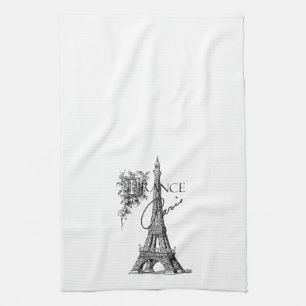 Serviette de thé vintage de Tour Eiffel de Paris