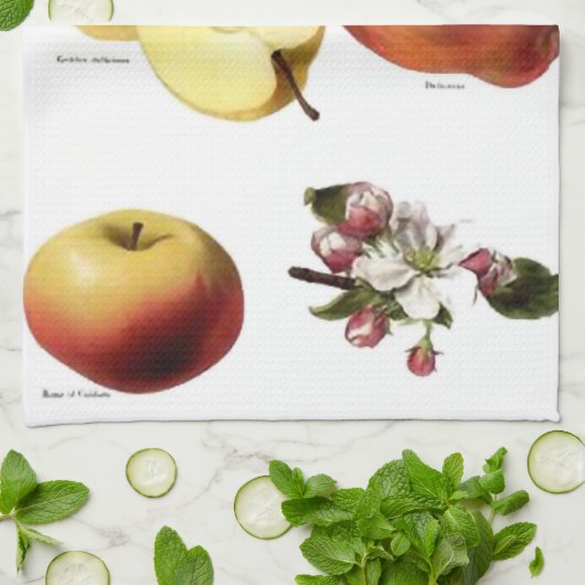 Serviette de thé vintage pomme (Plié)