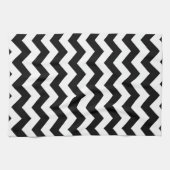 Serviette de thé - Zipzags noirs (Horizontal)