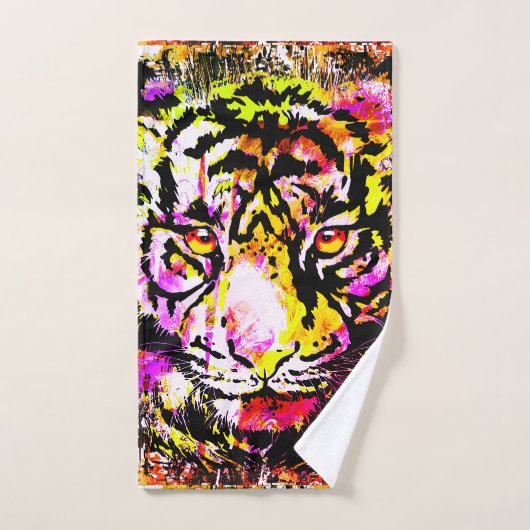 Serviette de tigre vintage - Gros Chats de tigre - (Serviette à main)