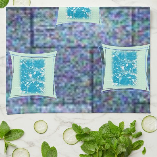 serviette de toilette bleu vert (Plié)