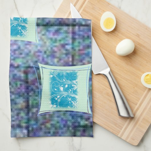 serviette de toilette bleu vert (Quart Plié)