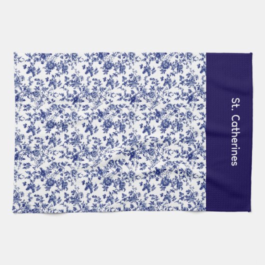 Serviette de toilette bleue personnalisée (Horizontal)