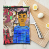 Serviette de toilette-café serviette de cuisine (Quart Plié)