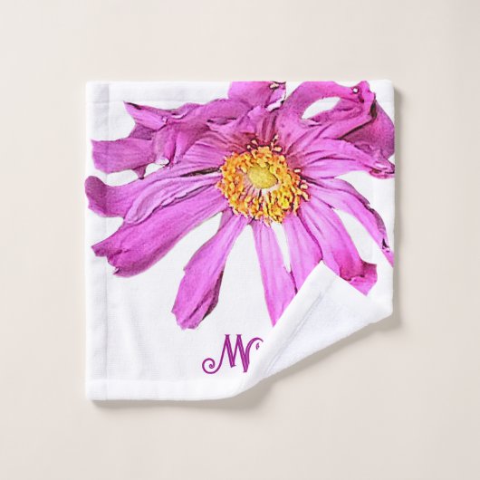 Serviette de toilette personnalisée 'Fleur sauvage (Gant de toilette)