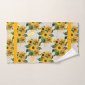 Serviette de tournesol Jaune Salle de bain (Serviette à main)