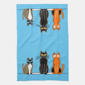 Serviette de trois chats, imprimé en bloc (Vertical)