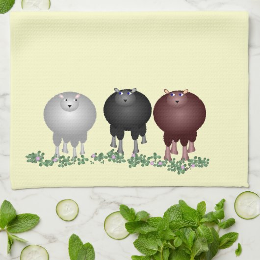 Serviette de trois moutons (Plié)