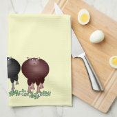 Serviette de trois moutons (Quart Plié)