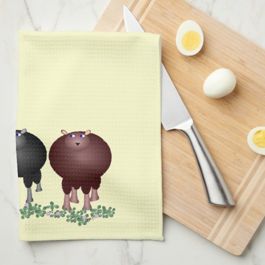 Serviette de trois moutons (Quart Plié)