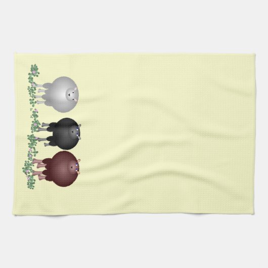 Serviette de trois moutons (Horizontal)