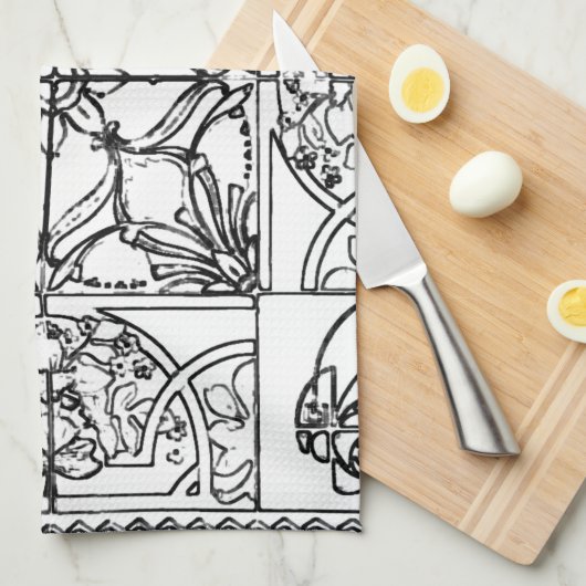 Serviette de tuile de Peranakan (Quart Plié)