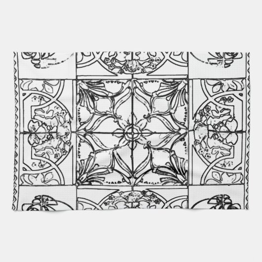 Serviette de tuile de Peranakan (Horizontal)