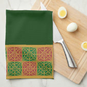 Serviette de vacances Fleur-de-Lis Rouge Vert (Quart Plié)