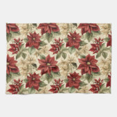 Serviette de vacances rustique Fleurs de Noël aqua (Horizontal)