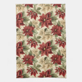 Serviette de vacances rustique Fleurs de Noël aqua (Vertical)