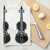 Serviette de violon noir et blanc (Quart Plié)