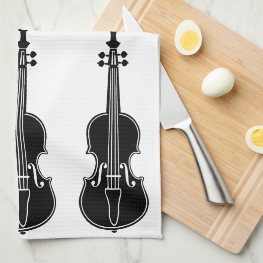 Serviette de violon noir et blanc (Quart Plié)