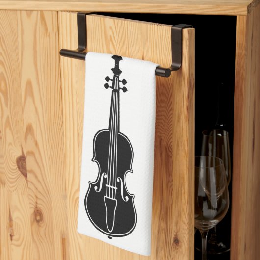 Serviette de violon noir et blanc (Pliage en tiers)
