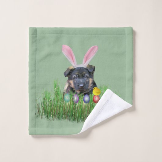 Serviette de visage de chiot de berger allemand de (Gant de toilette)
