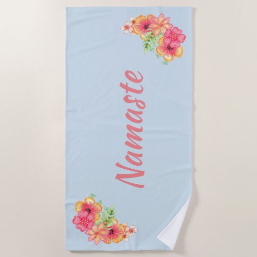 Serviette de yoga aux fleurs tropicales (Devant)