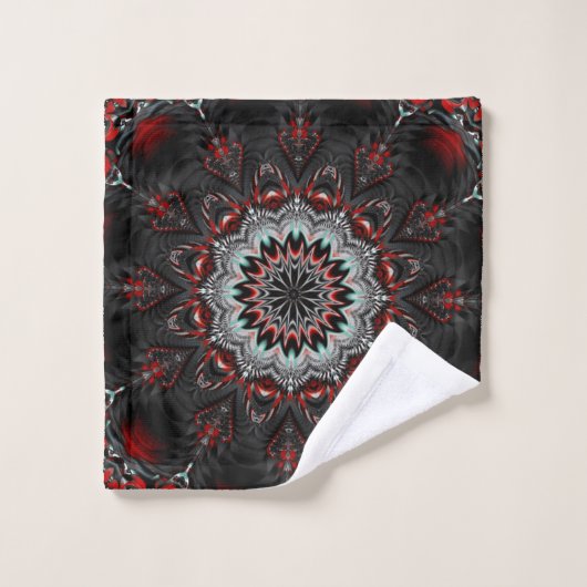 Serviette Décorative Rouge Gris (Gant de toilette)