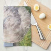 Serviette Deux Poules Fermette  (Quart Plié)