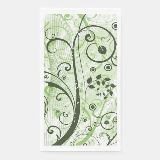 Serviette d'hôte en papier à perles vert (Devant)