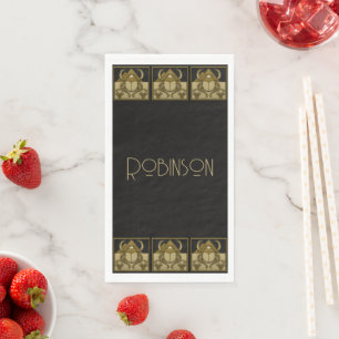 Serviette d'hôte en papier Art déco personnalisée