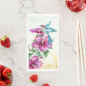 Serviette d'hôte en papier d'aquarelle de colibri (En situation)