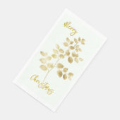 Serviette d'hôte en papier Feuille doré (Coin)