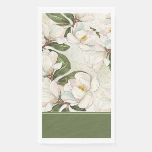 Serviette d'hôte en papier floral Magnolia (Devant)