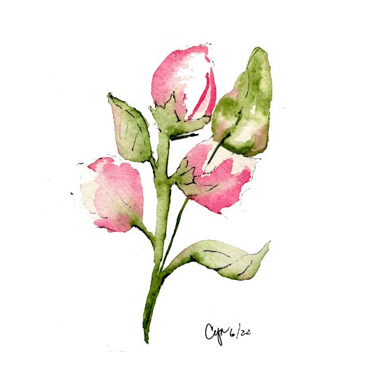 Serviette d'hôte Floral Bud Rose